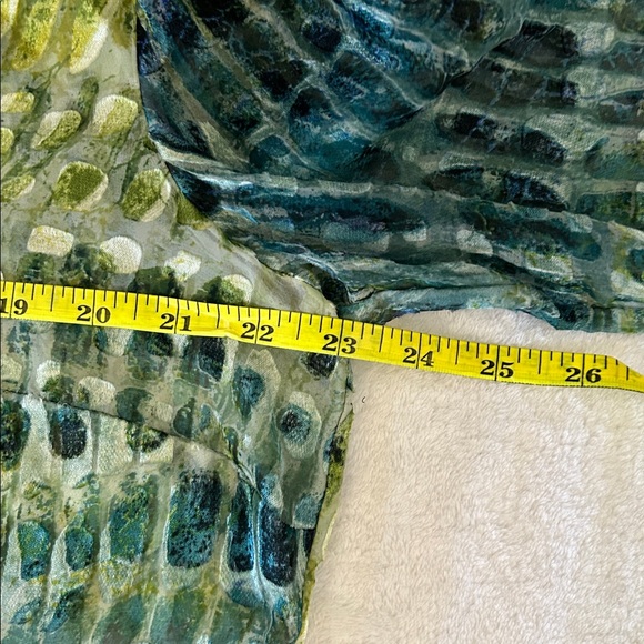 Chico's Green and Blue Patterned Blouse - Picture 10 of 12